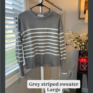 Grey Striped Sweater
